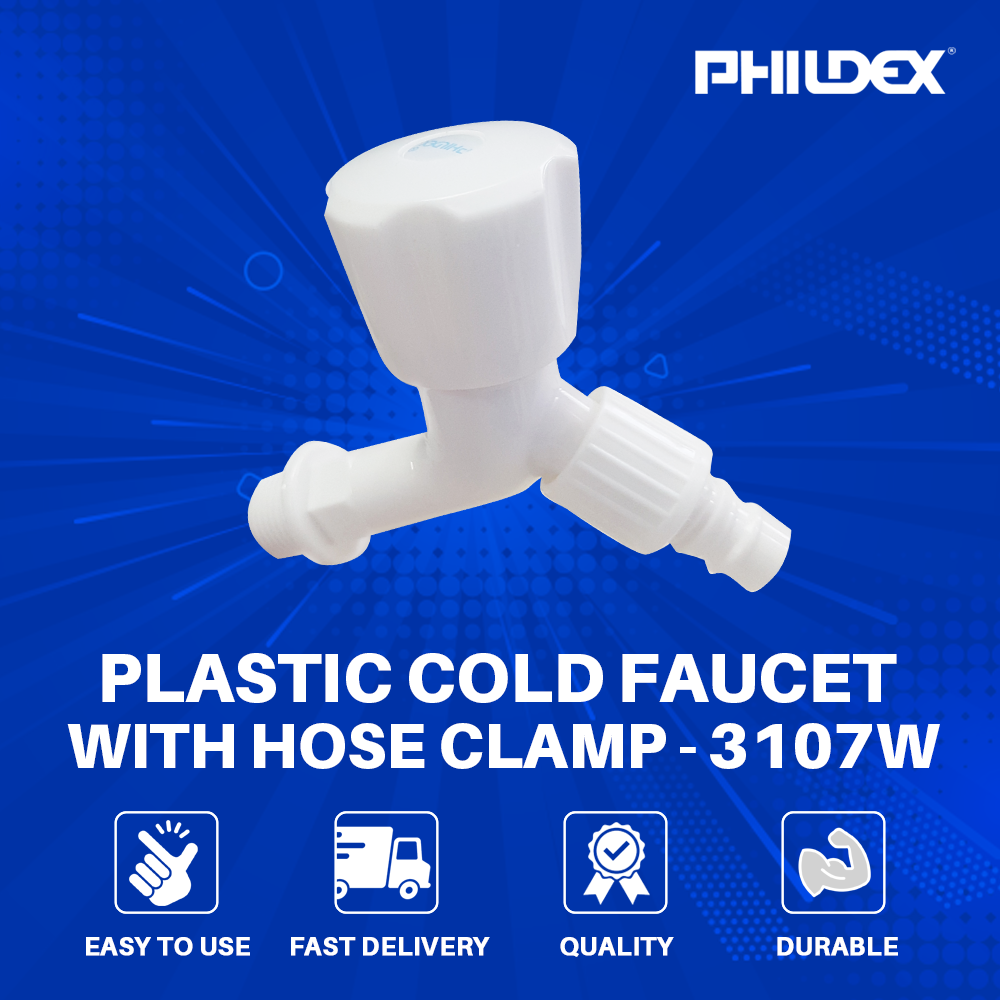 PLASTIC COLD FAUCET WITH HOSE CLAMP 3107W